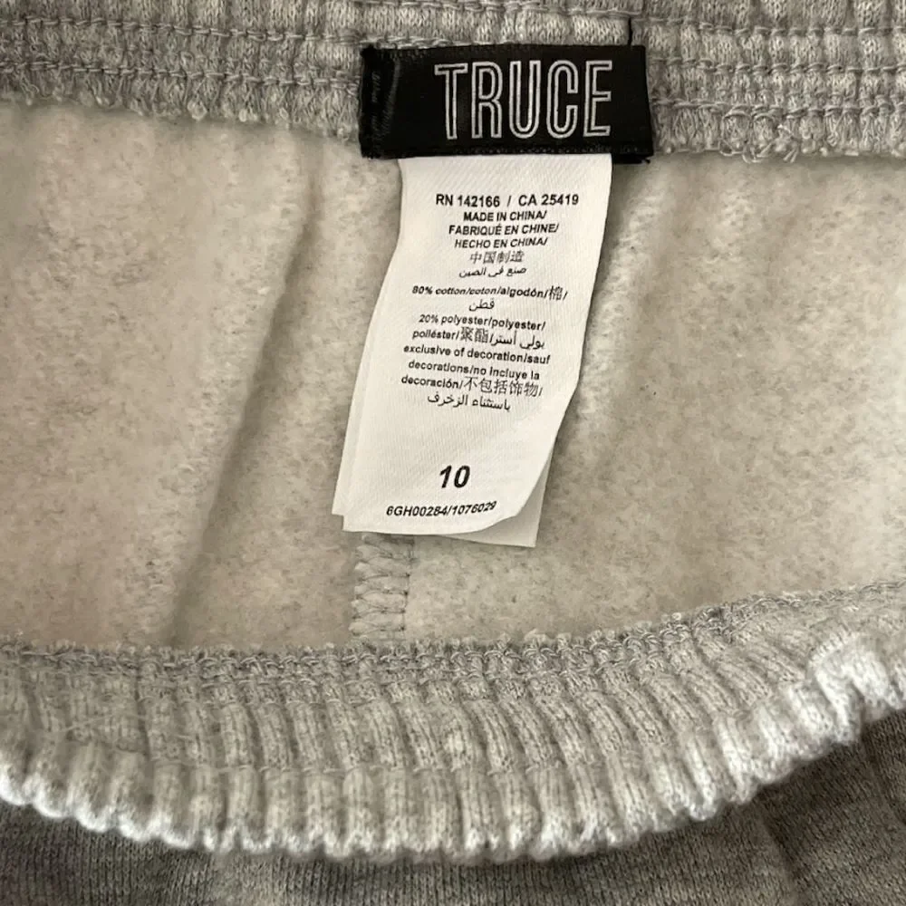TRUCE  Kids Pull-on Fleece Joggers - Size 10 - Grey